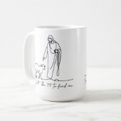 Jesus Verließ die 99 verlorene Sheep Line Art Kaffeetasse (Vorderseite Links)