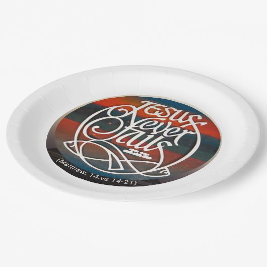 JESUS versage nie Pappteller (Schrägansicht)