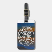 "JESUS versage nie. Sei glücklich" Gepäckanhänger (Vorderseite vertikal)