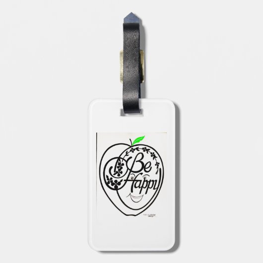 "JESUS versage nie. Sei glücklich" Gepäckanhänger (Rückseite vertikal)