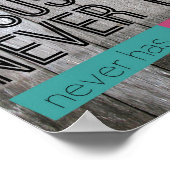 Jesus Versage nie. Zeitraum. Holzplatte Poster (Ecke)