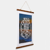 JESUS versage niemals Holztopfer Wandteppich Mit Holzrahmen (Gewinkelt)