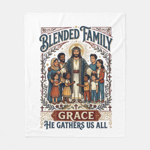 Jesus Verschmolzene Familie Stieffamilie-Shirt Chr Fleecedecke