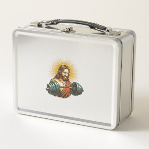 Jesus versehentlich zu viel Gewicht hinzufügen Fit Metall Brotdose