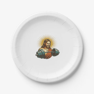 Jesus versehentlich zu viel Gewicht hinzufügen Fit Pappteller