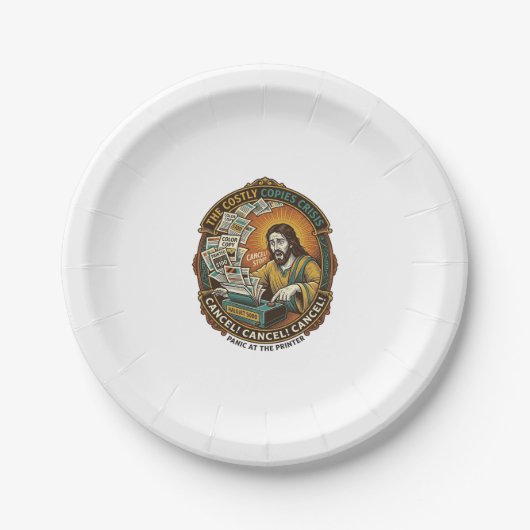 Jesus versehentlicher 100 Farbdrucke Druckerfehler Pappteller (Vorderseite)