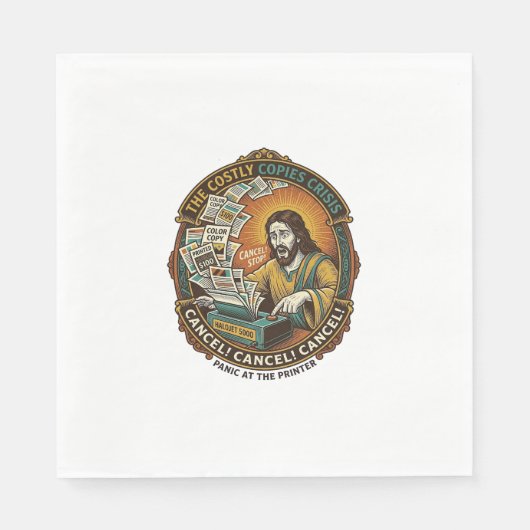 Jesus versehentlicher 100 Farbdrucke Druckerfehler Serviette (Vorderseite)