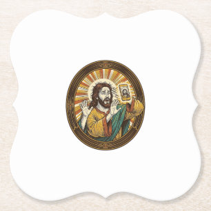 Jesus versehentliches Selfie mit Doppelkinn von de Untersetzer