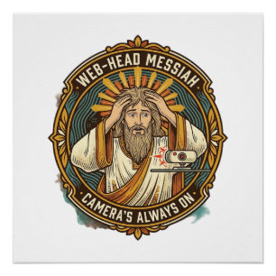 Jesus versehentliches Video über zerzaustes Haar a Poster
