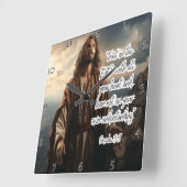 Jesus: Vertrauen in den Herrn Quadratische Wanduhr (Winkel)