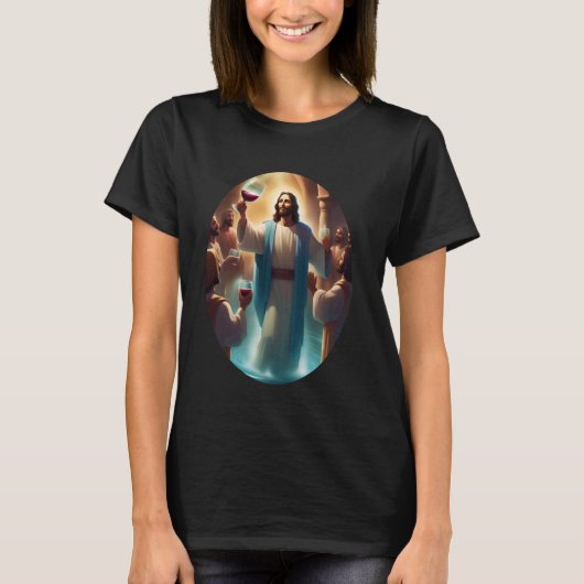 Jesus verwandelt Wasser in Wein bei der Hochzeit i T-Shirt (Vorderseite)