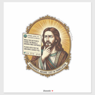 Jesus verwirrt Auto-Übersetzung Post fehlgeschlage Aufkleber