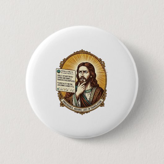 Jesus verwirrt Auto-Übersetzung Post fehlgeschlage Button (Vorderseite)