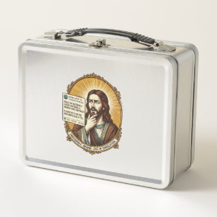 Jesus verwirrt Auto-Übersetzung Post fehlgeschlage Metall Brotdose