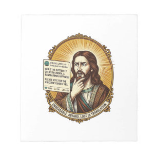 Jesus verwirrt Auto-Übersetzung Post fehlgeschlage Notizblock