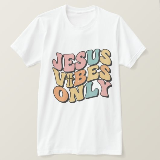 Jesus Vibes Only Retro Christian Men’s T-Shirt  (Design vorne)