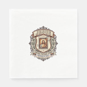 Jesus Vintage-Postbriefmarke Jesus Vintage-Postbri Serviette