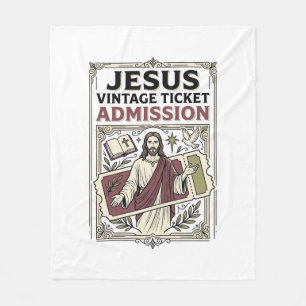 Jesus Vintage Ticket Eintritt Jesus Vintage Ticke Fleecedecke