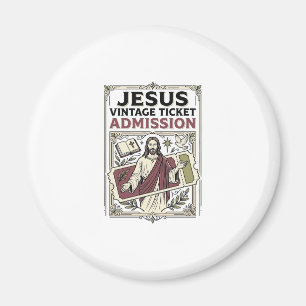 Jesus Vintage Ticket Eintritt Jesus Vintage Ticke Magnet