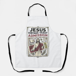 Jesus Vintage Ticket Eintritt Jesus Vintage Ticke Schürze