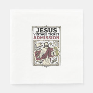 Jesus Vintage Ticket Eintritt Jesus Vintage Ticke Serviette