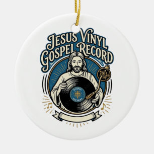 Jesus Vinyl Gospel Schallplatte Jesus Vinyl Schall Keramik Ornament