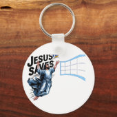 Jesus Volleyball Rette Funny Christlich Faith Schlüsselanhänger (Rückseite)