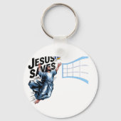Jesus Volleyball Rette Funny Christlich Faith Schlüsselanhänger (Rückseite)