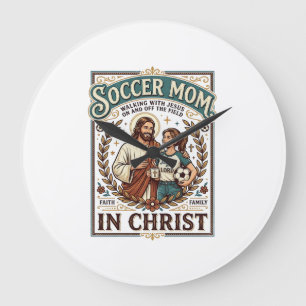 Jesus Volleyball Softball Fußball Vintage-Shirt Ch Große Wanduhr