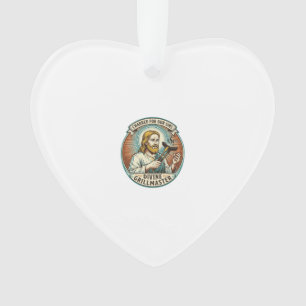 Jesus völlig schwarz verbrannter Hot Dog BBQ Humor Ornament