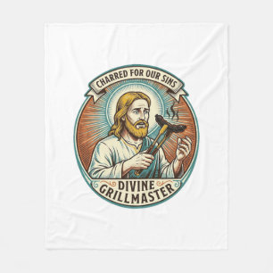 Jesus völlig verbrannter schwarzer Hot Dog BBQ Hum Fleecedecke