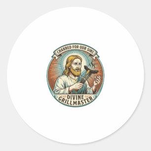 Jesus völlig verbrannter schwarzer Hot Dog BBQ Hum Runder Aufkleber