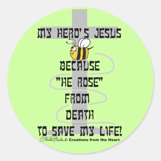 Jesus von Hero Runder Aufkleber (Vorderseite)