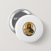 Jesus von leerer Pizzaschachtel getäuscht Party-Es Button (Vorne & Hinten)