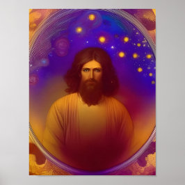 Jesus von Mucha AI Generated Art Poster