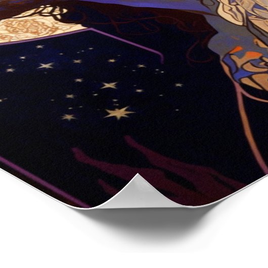 Jesus von Mucha AI Generated Art Poster (Ecke)