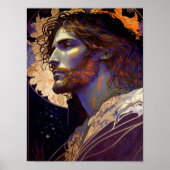 Jesus von Mucha AI Generated Art Poster (Vorne)