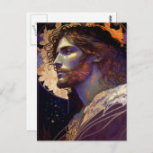 Jesus von Mucha AI Generated Art Postkarte (Vorne/Hinten)