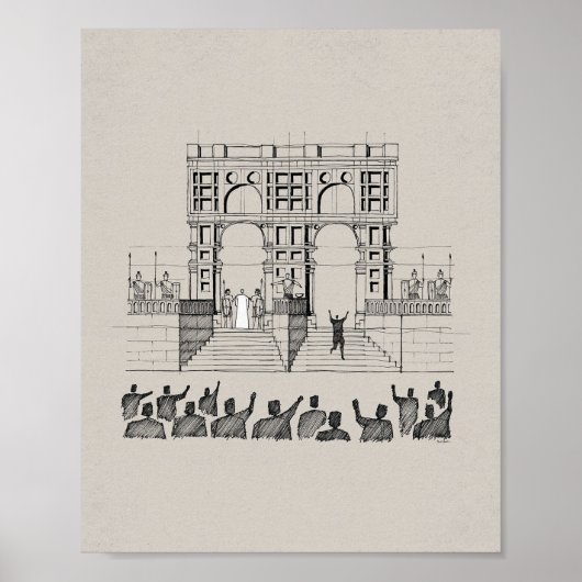 Jesus vor Pilate - König der jüdischen Bibelmauer Poster (Vorne)