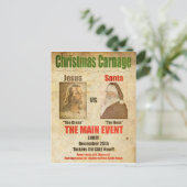 Jesus vs. Santa Feiertagspostkarte (Stehend Vorderseite)