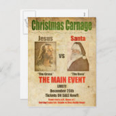 Jesus vs. Santa Feiertagspostkarte (Vorne/Hinten)