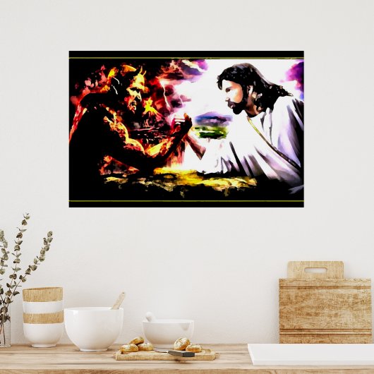 Jesus Vs Satan - Armegeddon Poster (Küche)