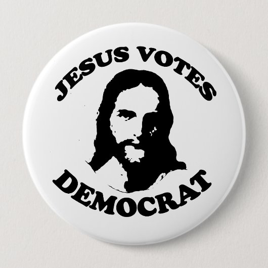 Jesus wählt Demokrat Button (Vorderseite)
