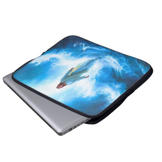Jesus Walking in the Ocean Laptop Case/Protector Laptopschutzhülle (Vorne Knopf)