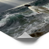 Jesus Walking into Stormy Seas Poster (Ecke)