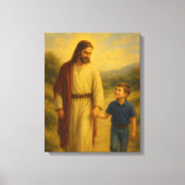 Jesus Walking mit Boy™ LDS Wall Art Leinwand (Vorderseite)