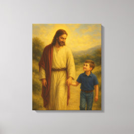 Jesus Walking mit Boy™ LDS Wall Art Leinwand