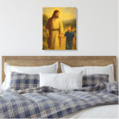 Jesus Walking mit Boy™ LDS Wall Art Leinwand (Insitu (Schlafzimmer))