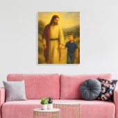 Jesus Walking mit Boy™ LDS Wall Art Leinwand (Insitu (Wohnzimmer))
