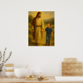 Jesus Walking mit Boy™ LDS Wall Art Poster (Küche)